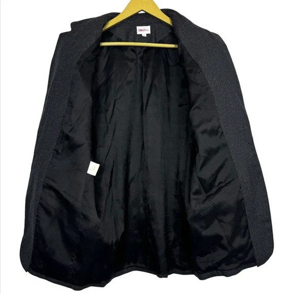 Vintage 90s Neiman Marcus 100% Wool Coat 8 Gray Notch Single Breasted USA Made - Picture 3 of 8